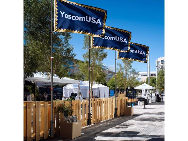 Yescom 20Ft Telescoping Flagpole with Dock/Deck Mount Display Sign for Events