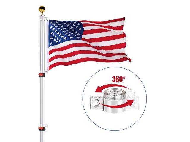 Yescom 20Ft Telescoping Flagpole w/ Dock/Deck Mount Display Sign Housebuilders