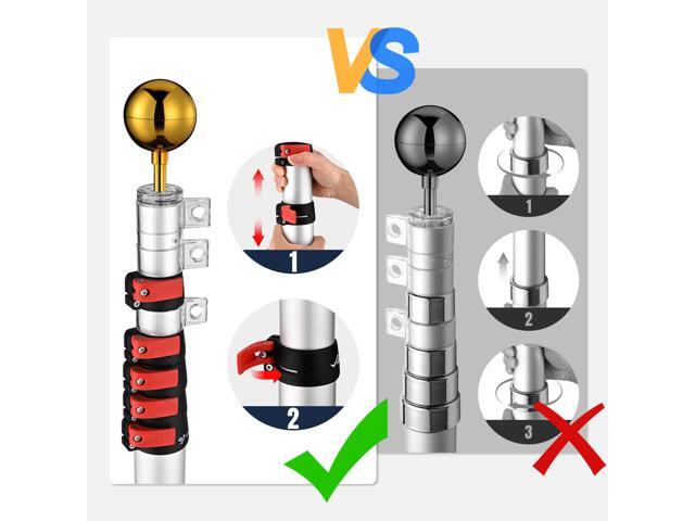 Yescom 20Ft Telescoping Flagpole w/ Dock/Deck Mount Display Sign Housebuilders