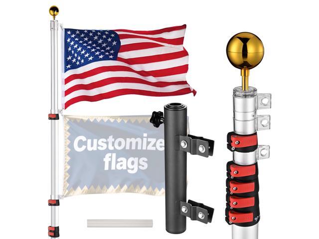 Yescom 20Ft Portable Telescoping Flag Pole with Ladder Mount for Trade Show Fair