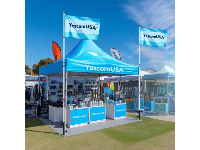 Yescom 20Ft Portable Telescoping Flag Pole with Ladder Mount for Trade Show Fair