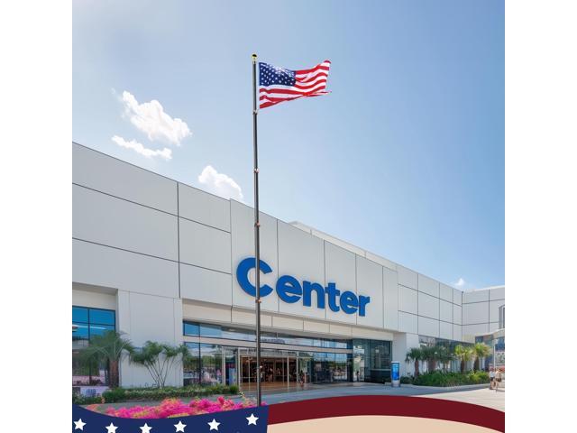 Yescom EZ GO 20Ft Commercial Telescoping Flag Pole Kit Portable Display Sign Banner Pole for Outside Hotel Business Events Advertising Flag Black