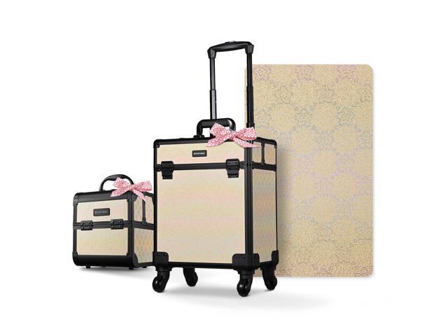 Byootique 2-Piece Makeup Train Case Cosmetic Organizer Kit Grace ForgetMeNot