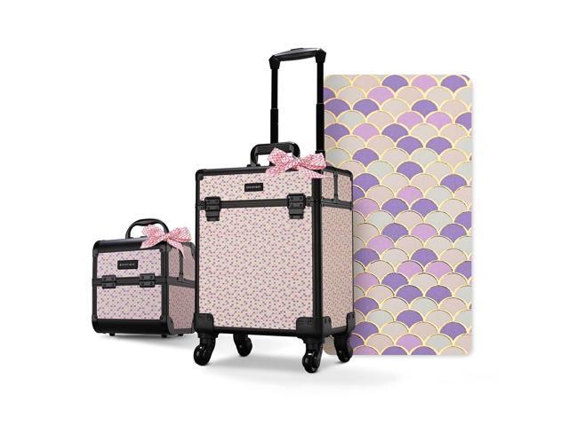 Byootique 2-Piece Makeup Train Case Cosmetic Organizer Kit Art Deco Tyrian Salon