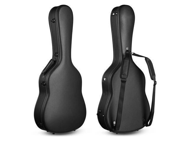 Yescom Ultralight EPP Acoustic Guitar Case with Headstock Protector 40/41 Inch Hard Shell Carrying Case with Shoulder Straps for Gig Travel Black