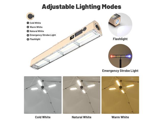 InstaHibit 3 Pack Rechargeable Magnetic Light LED Work Light with Hook 5 Modes Tent Light for Canopy Outdoor Event