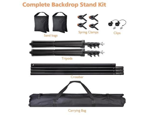 8.5' x 10' Adjustable Photography Background Backdrop Stand Support Crossbar Carry Bag Kit Studio