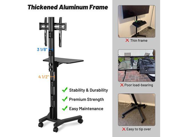 Yescom Rolling TV Stand Mobile TV Cart for 32' to 65' LCD LED Screen TVs Office Lecture