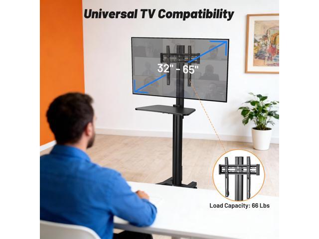 Yescom TV Mount Bracket for PC Mobile Cart Trolley Fits 32' to 65' LCD LED Screen