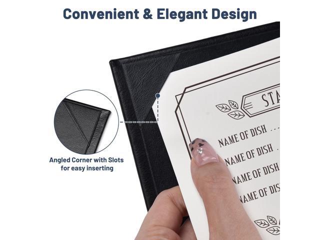 WeChef 5 Pack Menu Covers 8.5'x14' 6 Views Faux Leather Cafe Restaurant Bars