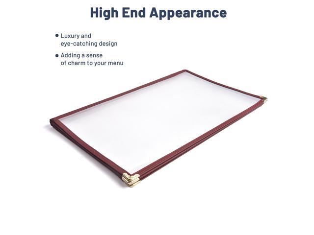 WeChef 30 Packs Menu Covers 8.5 x 14' Triple Fold 6 view double stitch Restaurant Cafe Burgundy