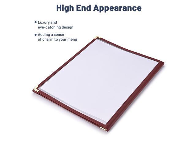 WeChef 30 Packs Restaurant Menu Covers 8.5 x 11 Triple Fold 3 Pages 6 Views Burgundy