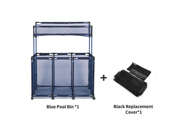 Yescom Mesh Pool Storage Bin Cart Rolling Toys Bin Storage 214 Gallon Organizer Extra Large 6 Wheels with Black Cover Replacement
