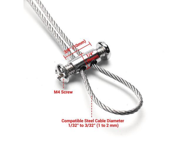Yescom 60PCS Wire Rope Clamp Double Hole Lock Clip w/ Screw for Picture Hanging