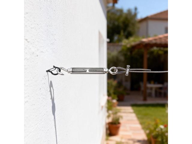 Yescom 8PCS M6 Turnbuckle Hook and Eye 304 Stainless Steel Cable Tensioner