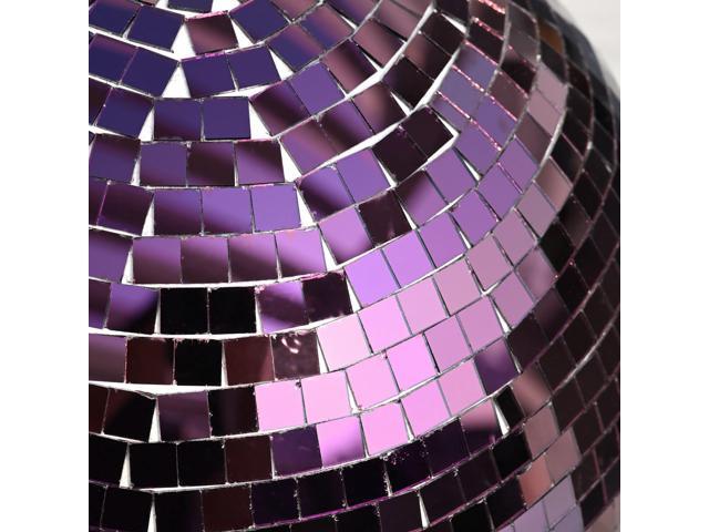 Yescom 12' Large Disco Ball with Motor and Light 6RPM Rotator & 2PCS 3W RGB Spotlights for 70s 80s Party DJ Bands Club Event Purple
