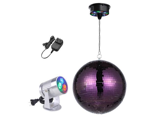 Yescom 12' Large Disco Ball with Motor and Light 6RPM Rotator & 3W RGB Spotlight for 70s 80s Party DJ Bands Club Event Studio Purple