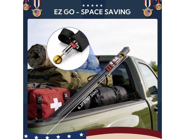 Yescom EZ GO 25ft Telescopic Flag Pole Kit Upgrade Rotating Lock for Outside Inground with 3x5' US Flag Ball Top Black