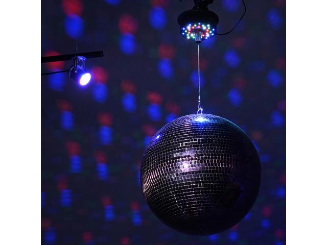 Yescom 16' Large Disco Ball with Motor and Light 6RPM Rotator & 3W RGB Spotlight for 70s 80s Party DJ Bands Club Event Studio Purple