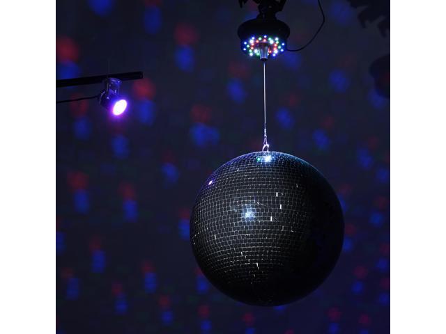 Yescom 16' Large Disco Ball with Motor and Light 6RPM Rotator & 3W RGB Spotlight for 70s 80s Party DJ Bands Club Wedding Event Studio Black