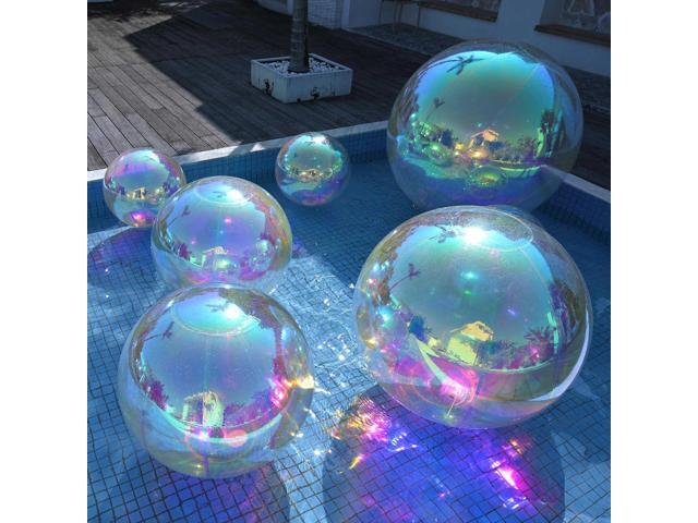 Yescom 2PCS 59' Big Shiny Inflatable Mirror Ball Set Giant Reusable PVC Hanging Balloon for Wedding Event Disco Party Concerts Iridescent
