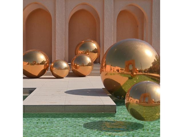 Yescom 2PCS 47' Big Shiny Inflatable Mirror Ball Set Giant Reusable PVC Hanging Balloon for Wedding Event Disco Party Concerts Gold