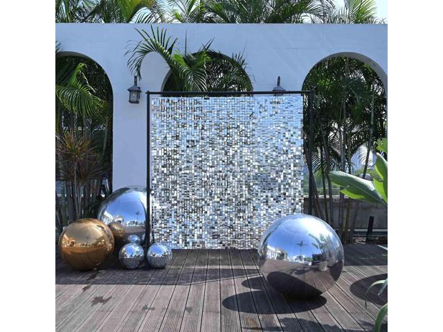 Yescom 2PCS 59' Big Shiny Inflatable Mirror Ball Set Giant Reusable PVC Hanging Balloon for Wedding Event Disco Party Concerts Silver