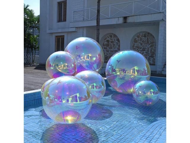 Yescom 2PCS 39' Big Shiny Inflatable Mirror Ball Set Giant Reusable PVC Hanging Balloon for Wedding Event Disco Party Concerts Iridescent