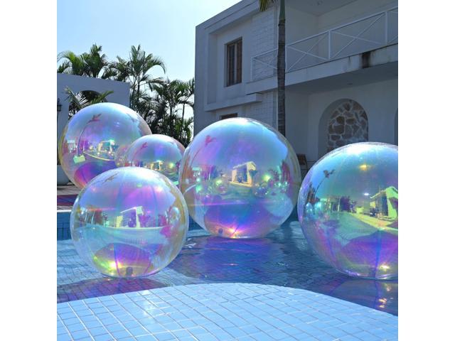 Yescom 2PCS 39' Big Shiny Inflatable Mirror Ball Set Giant Reusable PVC Hanging Balloon for Wedding Event Disco Party Concerts Iridescent