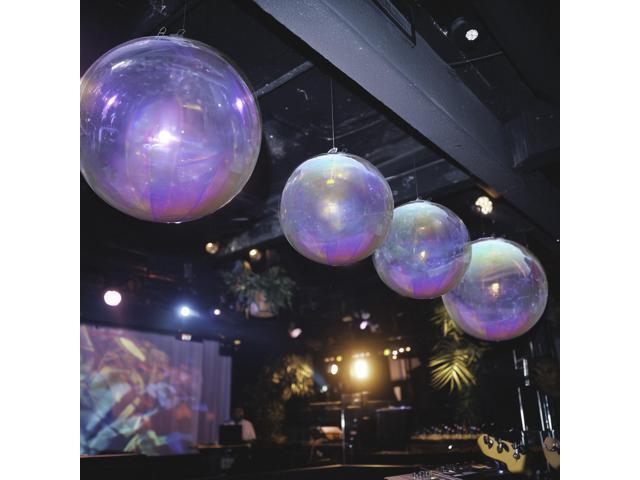 Yescom 2PCS 20' Big Shiny Inflatable Mirror Ball Set Giant Reusable PVC Hanging Balloon for Wedding Event Disco Party Concerts Iridescent