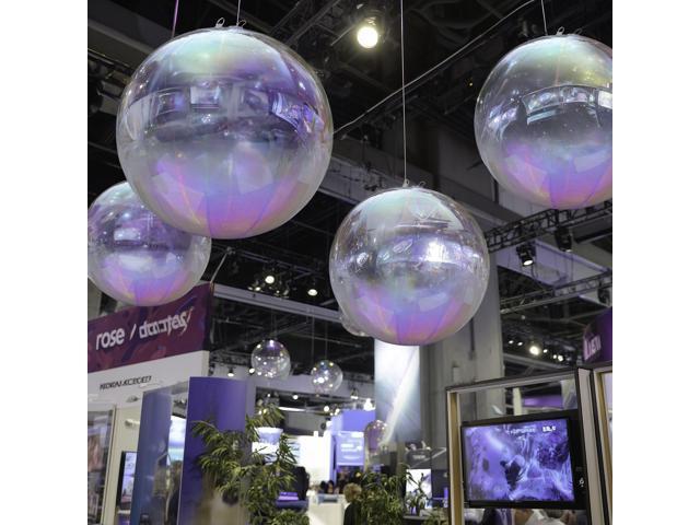 Yescom 2PCS 20' Big Shiny Inflatable Mirror Ball Set Giant Reusable PVC Hanging Balloon for Wedding Event Disco Party Concerts Iridescent
