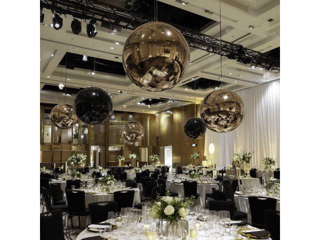 Yescom 2PCS 20' Big Shiny Inflatable Mirror Ball Set Giant Reusable PVC Hanging Balloon for Large Wedding Event Disco Party Concerts Black