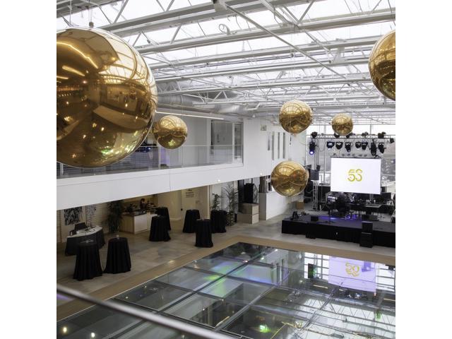 Yescom 2PCS 20' Big Shiny Inflatable Mirror Ball Set Giant Reusable PVC Hanging Balloon for Wedding Event Disco Party Concerts Gold