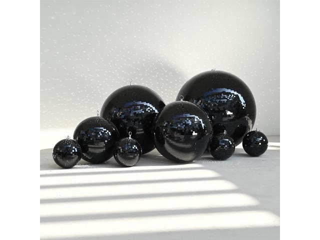 Yescom 8PCS Disco Ball Set 7'/12'/16'/20'/24' Mirror Balls Hanging Glass Decoration for 70s 80s Party Events Wedding DJ Club Bar Stage Holiday Black
