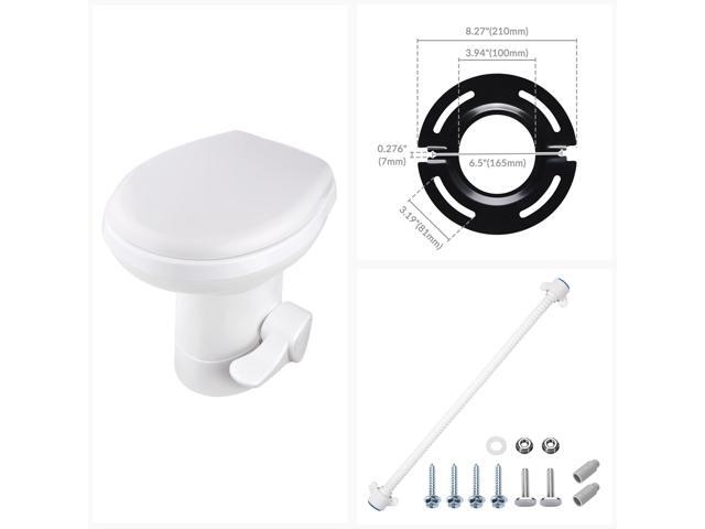 Yescom RV Toilet Gravity Flush 20' High Profile w/ Steel Step Stool for Camper