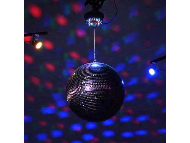 Yescom 16' Large Disco Ball with Motor and Light 6RPM Rotator & 2PCS 3W RGB Spotlights for 70s 80s Party DJ Bands Club Event Purple