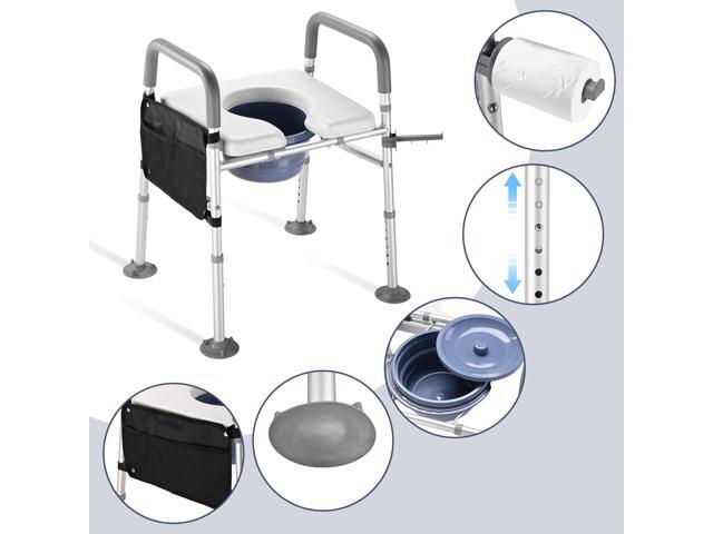 Yescom Raised Toilet Seat and Bathtub Grab Bar Kit for Seniors Disabled Safety