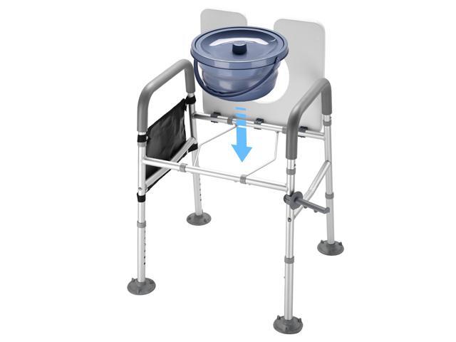 Yescom Raised Toilet Seat and Bathtub Grab Bar Kit for Seniors Disabled Safety