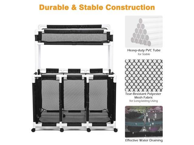 Yescom 424 Gallon Pool Float Storage Bin with Portable Bean Bag Toss Game Cornhole Board Set