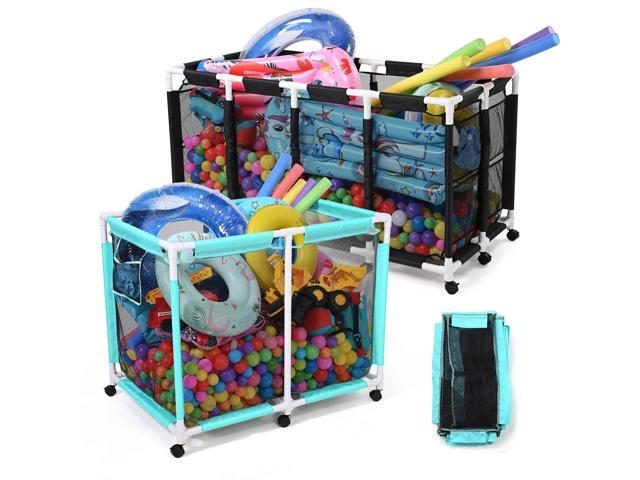 Yescom 2PCS Extra Large Mesh Pool Storage Bins w/ Mesh Cover Net for Pool Floats