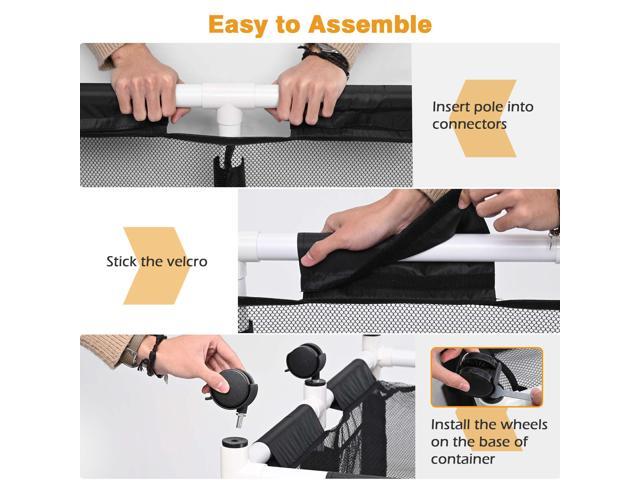 Yescom 274 Gallon Pool Float Storage Bin Black Cover Replacement Rolling Raft Noodles Cart Organizer