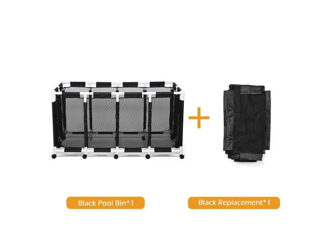 Yescom 274 Gallon Pool Float Storage Bin Black Cover Replacement Rolling Raft Noodles Cart Organizer