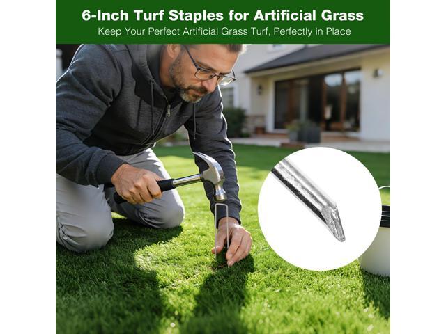 Yescom 50PCS Turf Staples 6' 12 Gauge Garden Stakes U Pins for Artificial Grass