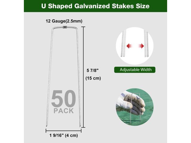 Yescom 50PCS Turf Staples 6' 12 Gauge Garden Stakes U Pins for Artificial Grass