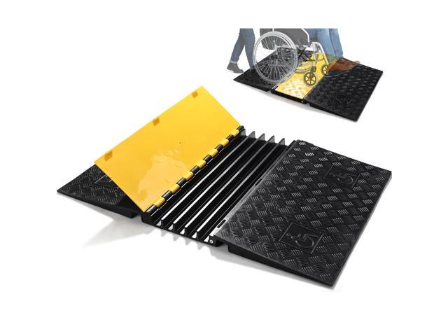 Yescom Rubber Cable Protector Ramp 5 Channel Heavy Duty ADA Compliant Driveway Road Hump Wire Cord Cover