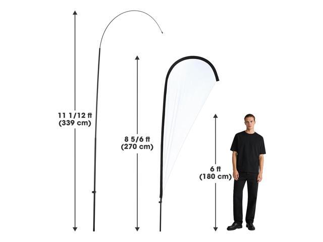 InstaHibit 10 Pack 11ft Feather Flag Pole Kit with Cross Base Stand & Weight Bag
