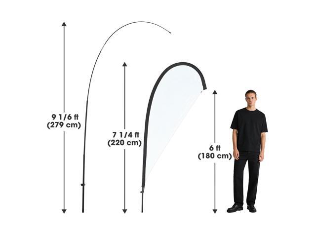 InstaHibit 10 Pack 9ft Teardrop Feather Flag Pole Kit with 20inch Ground Spike