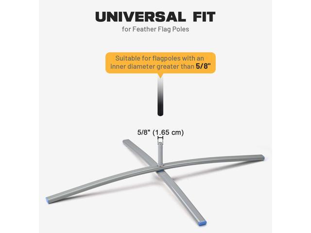 InstaHibit 10 Pack Feather Flag Cross Base Stand Foldable Ground Base w/ Water Weight Bag for Outdoor Event