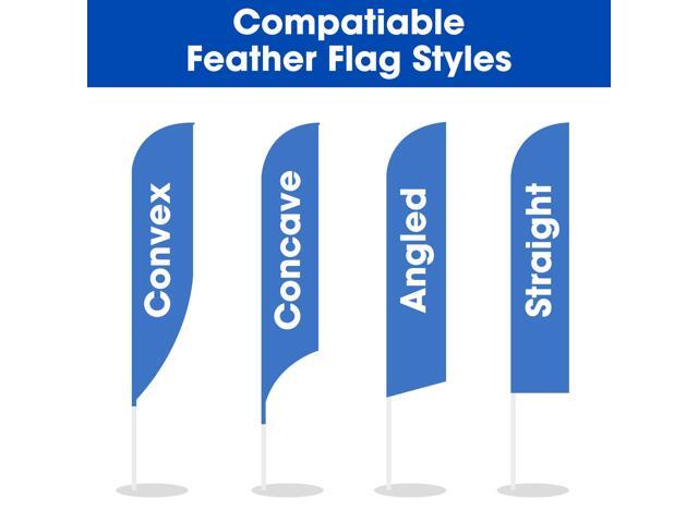 InstaHibit 10 Pack 9ft Feather Flag Pole Kit with Cross Base Stand & Weight Bag