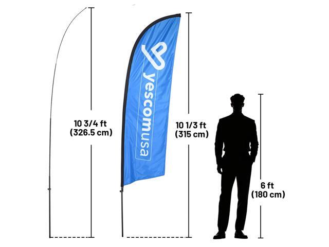 InstaHibit 10 Pack 11ft Feather Flag Pole Kit for Business Advertising Flags